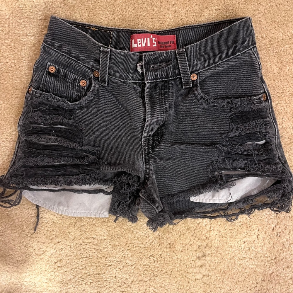 Levis Black Denim Shorts